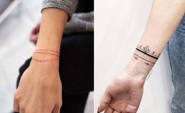 Tanda kurung sederhana di pergelangan tangan